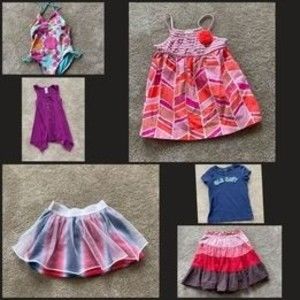 Lot of Girls Summer Clothing Shirts Skirts Swim- Size 4
